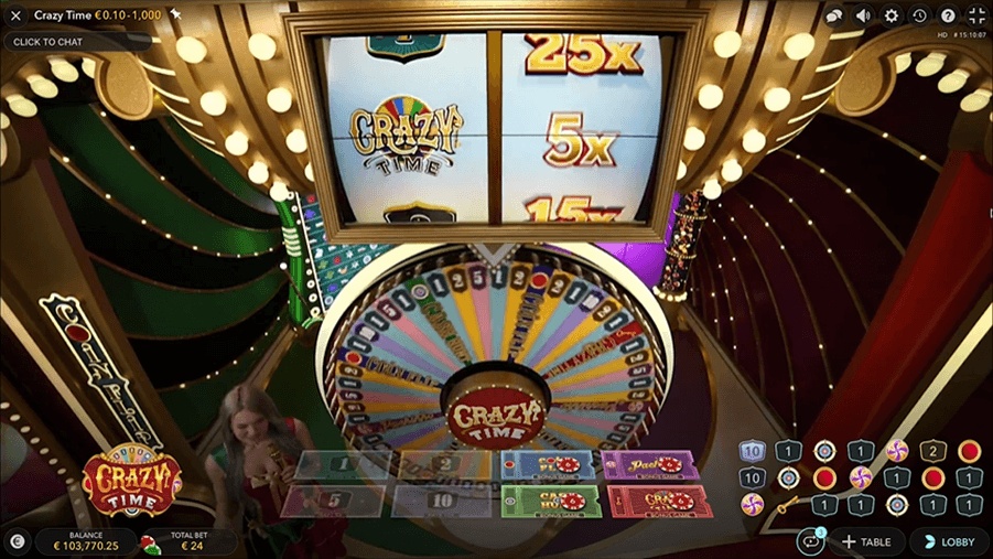 Crazy Time is a popular live casino game show in South Africa